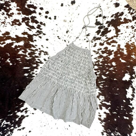 Grade & Gather Striped Tie Front Haltet Top - Picture 1 of 5